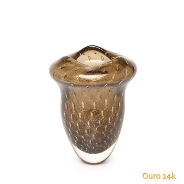 Vaso oceano mini 2 tela FM c/ouro-E