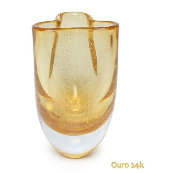 Vaso trevo mini 2 AB c/ouro-E