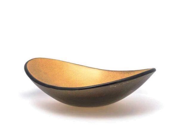 Bowl Oval Ouro Fosco 0,32x0,25 m  _ Regina Medeiros