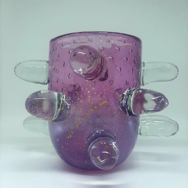 Vaso Thorn P degradê Violeta com ouro